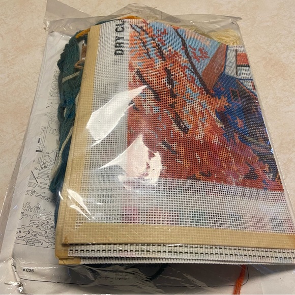 Vintage Dimensions Needlepoint The Road Home #2226 Fall Scene 
Open Package - Picture 8 of 14